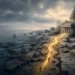 Editorial illustration of government failure and public policy decline with damaged civic infrastructure and a path toward renewal