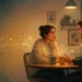 Couple communicating across a table with warm light forming a bridge