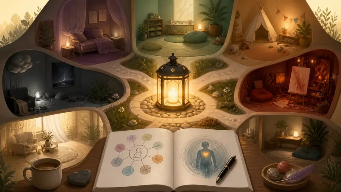 Editorial illustration for Best Books for IFS Therapy
