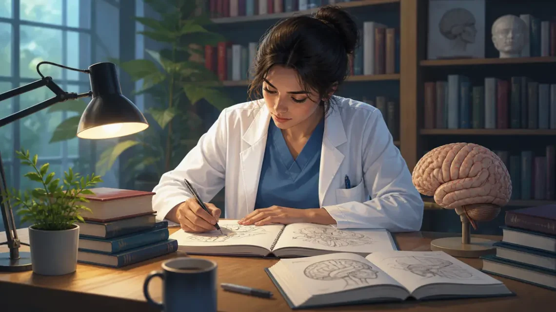Editorial illustration for Best Psychology Books for Medical Students