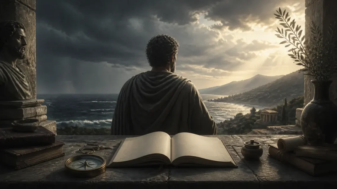 Editorial illustration for Best Books for Stoic Thinking