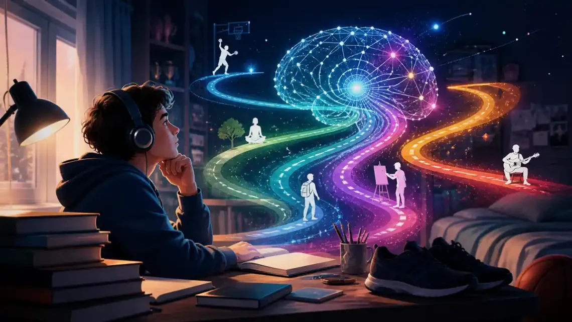 Editorial illustration for Best Books About Teenage Brain