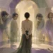 Editorial illustration of a person in translucent mirrors converging into one grounded figure for self-awareness