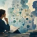 Editorial illustration of layered human profiles and a case map for clinical psychology study