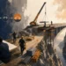 Editorial illustration of a focused team turning a plan into a finished bridge for execution