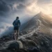 Editorial illustration of steady perseverance along a long mountain route