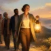 Editorial illustration of an authentic leader walking openly with a diverse team