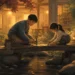 Editorial illustration of siblings repairing a bridge and rebuilding connection