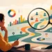 Editorial illustration of a marketing analyst discovering patterns in customer data